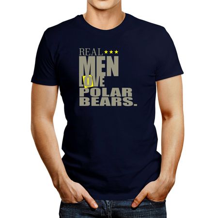 Polo de Hombre Idakoos Real Men Love Polar Bears Azul Marino XXL