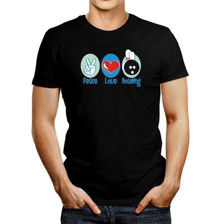 Polo de Hombre Idakoos Peace Love Bowling 2 Negro XXL