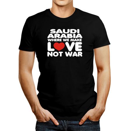 Polo de Hombre Idakoos Saudi Arabia Where We Make Love Not War Negro L