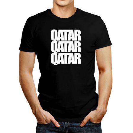 Polo de Hombre Idakoos Qatar Three Words Negro XL