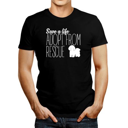 Polo de Hombre Idakoos Save A Life Adopt From Rescue Bichon Frise 2 Negro XL