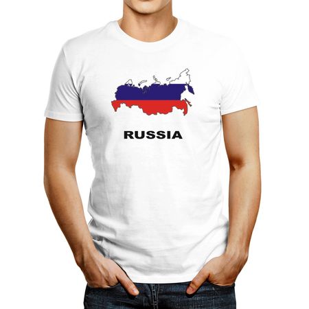 Polo de Hombre Idakoos Russia Country Map Color Blanco XL