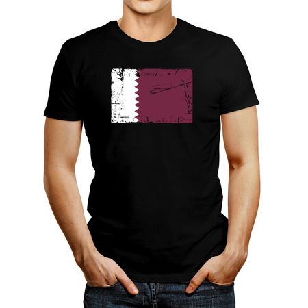 Polo de Hombre Idakoos Qatar Vintage Flag Negro XXL