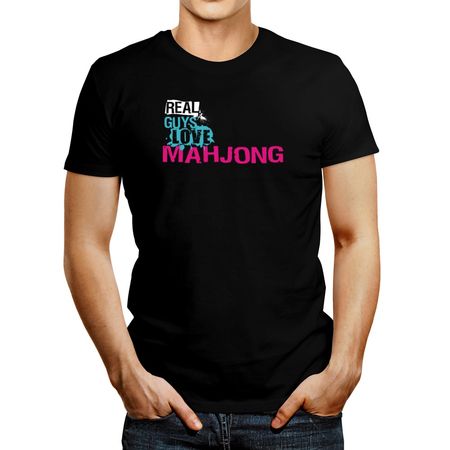 Polo de Hombre Idakoos Real Guys Love Mahjong Negro M