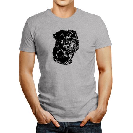 Polo de Hombre Idakoos Rottweiler Face Special Graphic Gris Oscuro M