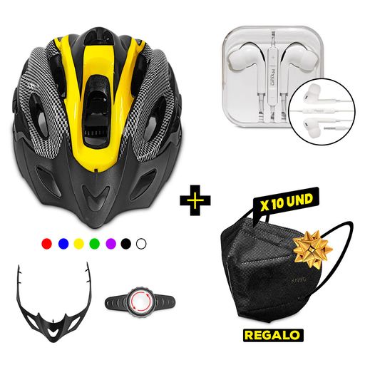 Kit Casco Bicicleta Aud fonos BASS KN95 x 10 Und plazaVea