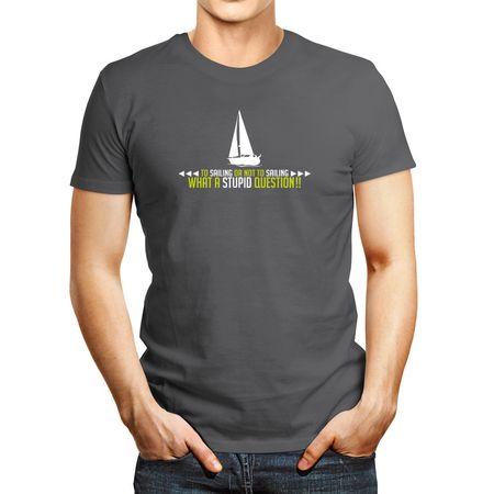 Polo de Hombre Idakoossailing Or Notsailing Whatstupid Question Plateado L