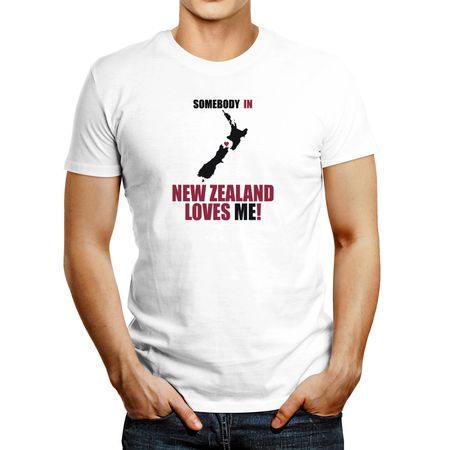 Polo de Hombre Idakoos Somebody In New Zealand Loves Me Blanco XXXL