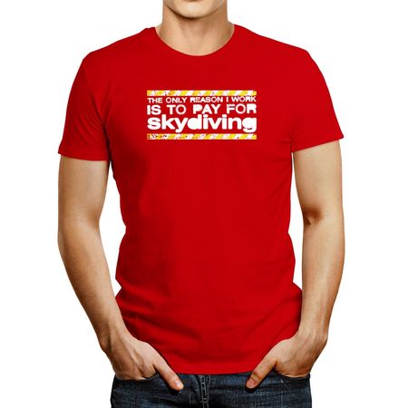 Polo de Hombre Idakoos The Only Reason Work Is To Pay For Skydiving 2 Rojo L