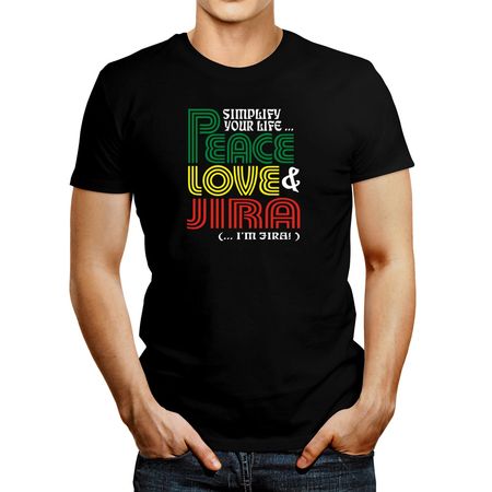 Polo de Hombre Idakoos Simplify Your Life Peace Love & Jiranegro M