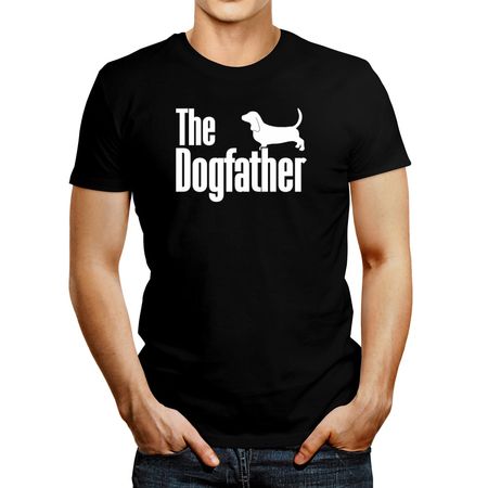 Polo de Hombre Idakoos The Dogfather Basset Hound Negro XL