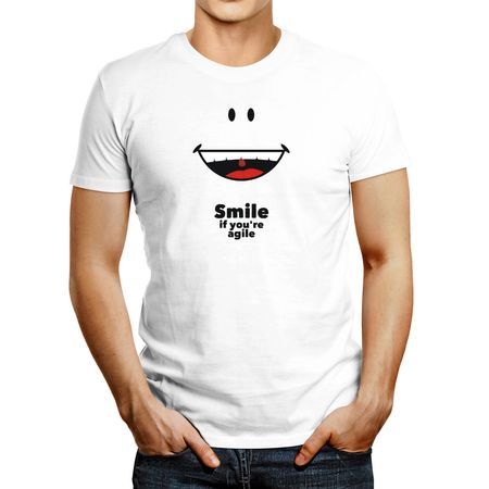 Polo de Hombre Idakoos Smile If You'Re Agile Blanco XS