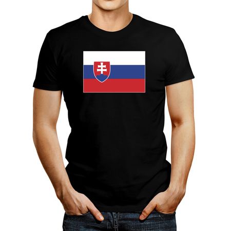 Polo de Hombre Idakoos Slovakia Flag Negro M