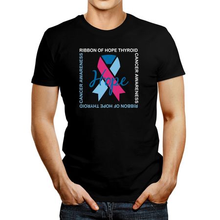 Polo de Hombre Idakoos Thyroid Cancer Awareness Ribbon Negro Xxxl