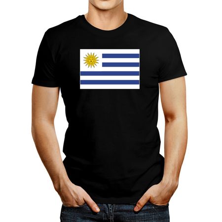 Polo de Hombre Idakoos Uruguay Flag Negro L