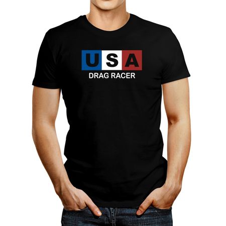 Polo de Hombre Idakoos Usa Drag Racer Negro L