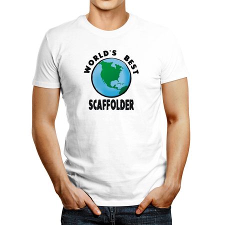 Polo de Hombre Idakoos World'S Best Scaffolder Blanco M