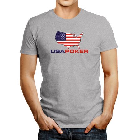Polo de Hombre Idakoos Usa Poker Map Gris Oscuro S