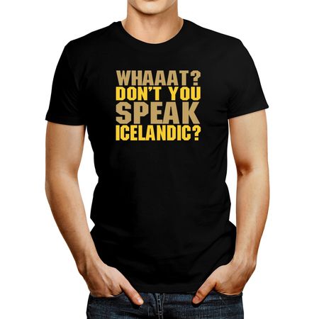 Polo de Hombre Idakoos Whaaat? Don'T You Speak Icelandic? Negro Xxxl