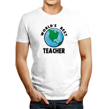 Polo de Hombre Idakoos World'S Best Teacher Blanco S