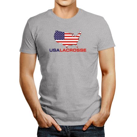 Polo de Hombre Idakoos Usa Lacrosse Map Gris Oscuro XXL