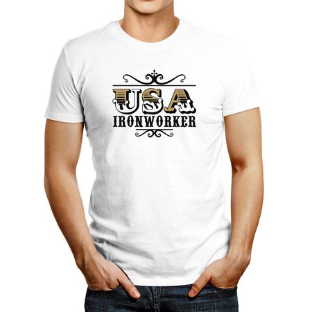 Polo de Hombre Idakoos Usa Ironworker 2 Blanco L