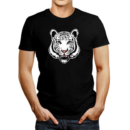 Polo de Hombre Idakoos White Bengal Tiger Face Negro Xl
