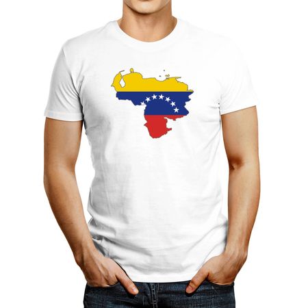 Polo de Hombre Idakoos Venezuela Country Map Color Simple Blanco S