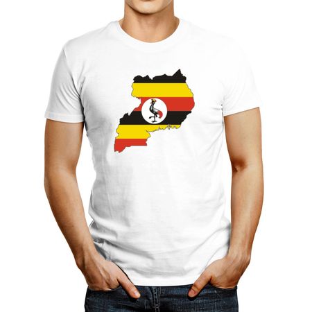 Polo de Hombre Idakoos Uganda Country Map Color Simple Blanco XS