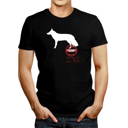 Polo de Hombre Idakoos White German Shepherd Security Dont Call 911 Negro M