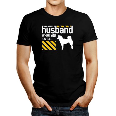 Polo de Hombre Idakoos Who Needs A Husband When You Have A Shiba Inu Negro Xxxl