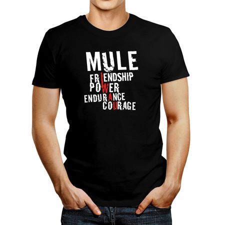 Polo de Hombre Idakoos Mule Friendship Power Endurance Courage Negro L