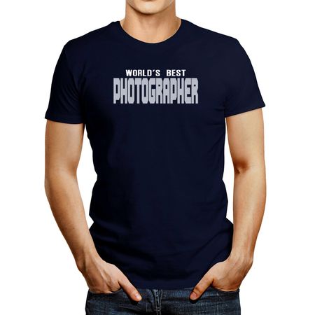 Polo de Hombre Idakoos World'S Best Photographer Bold Font Azul Marino Xl