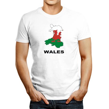 Polo de Hombre Idakoos Wales Country Map Color Blanco L