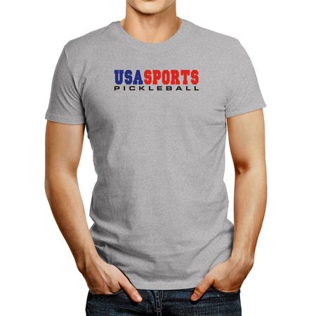 Polo de Hombre Idakoos Usa Sports Pickleball Gris Oscuro XXL