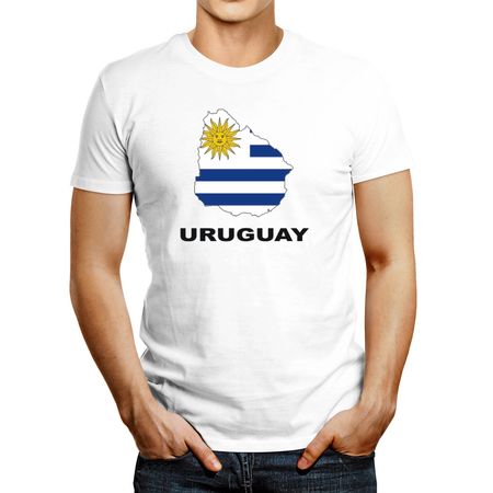 Polo de Hombre Idakoos Uruguay Country Map Color Blanco XL