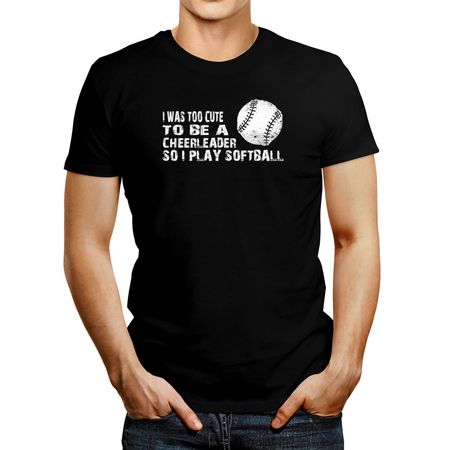 Polo de Hombre Idakoos Too Cute To Be A Cheerleader Softball Negro S