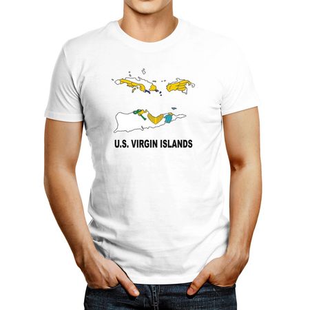 Polo de Hombre Idakoos Us Virgin Islands Country Map Color Blanco XXL