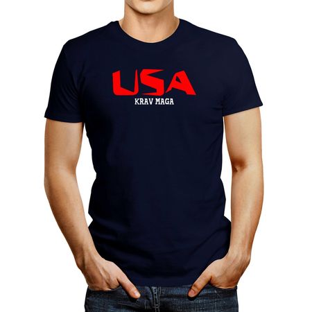 Polo de Hombre Idakoos Usa Krav Maga Azul Marino XXXL