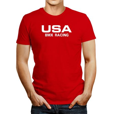 Polo de Hombre Idakoos Usa Bmx Racing Athletic America Rojo S