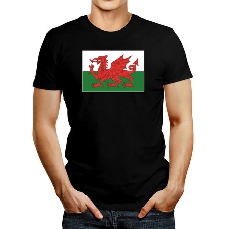 Polo de Hombre Idakoos Wales Flag Negro XXXL