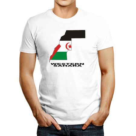 Polo de Hombre Idakoos Western Sahara Country Map Color Blanco S