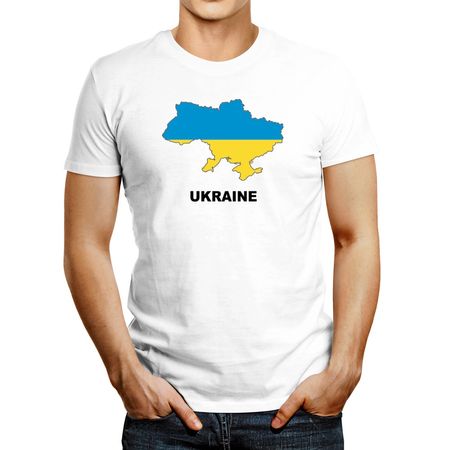 Polo de Hombre Idakoos Ukraine Country Map Color Blanco XXXL