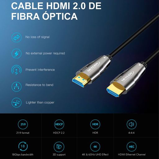 GENERICO Cable Hdmi 20 Metros 2.0 4k Cables Hdmi 2.0 4k Cables Hdmi