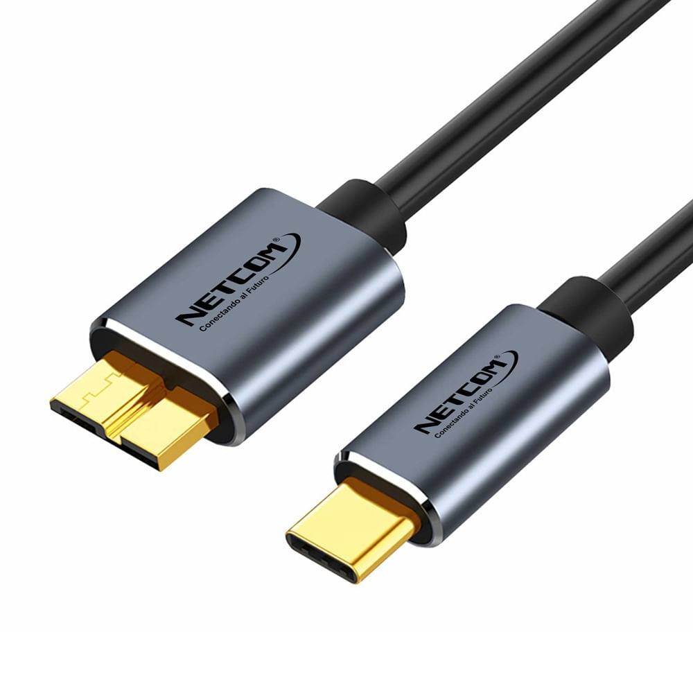 Cable USB 3.0 Tipo C a USB Micro-B 1 Metro Netcom Cable Disco Duro