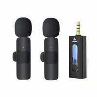Doble Mini Micrófono Solapa Inalámbrico Recargable Plug 3.5mm Android