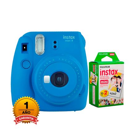 Camara Fujifilm Mini 9 Instax Cobalt Blue+Pack Pelicula x20unid