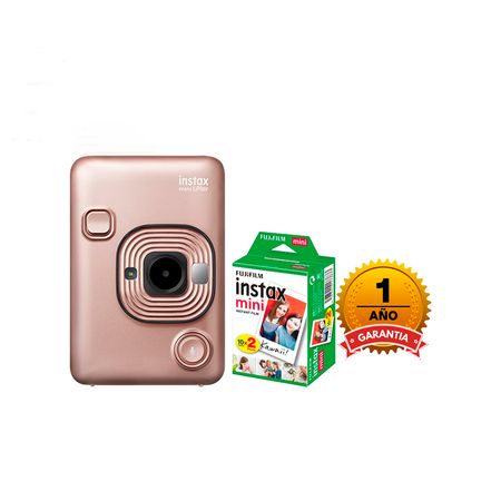 Camara Fujifilm Instax Mini Hybrid LiPlay Blush Gold+Pelicula x20und