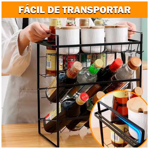 Estante de almacenamiento para cocina, organizador multifuncional de Metal  con 6