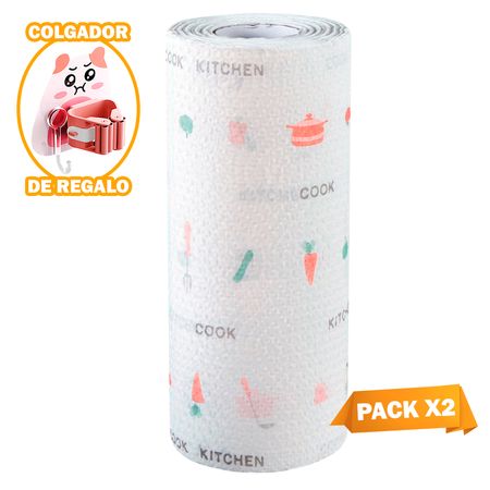 Pack X2 Papel Toalla Y Organizador Escobas N60 Chancho RS